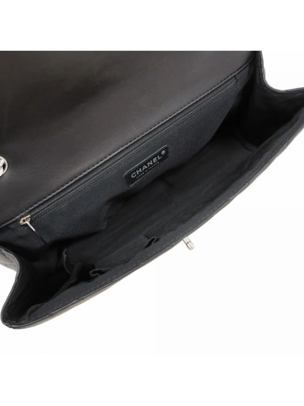 Chanel Shoulder Bag Chez Blanc Lambskin Black Silver